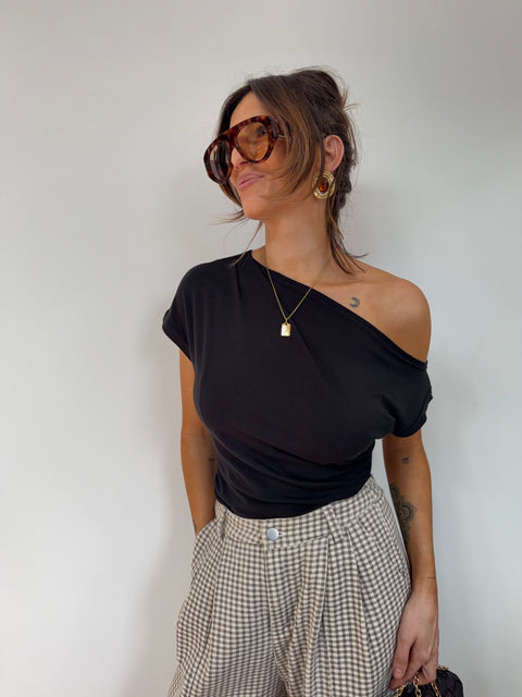 T-shirt asymétrique - noir