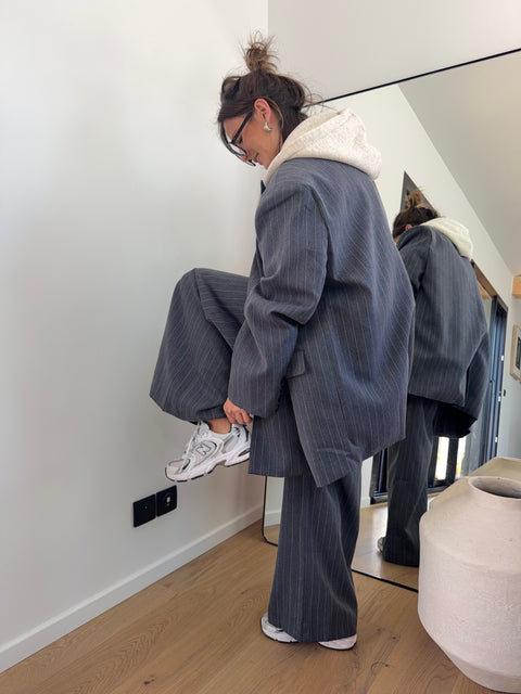 Pantalon à rayures - bleu