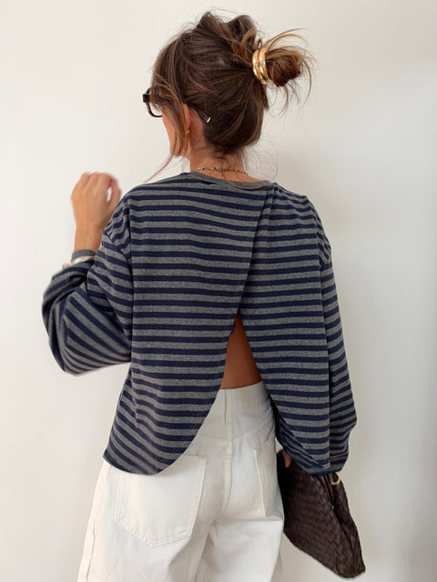 Haut MIA rayé - marine & gris