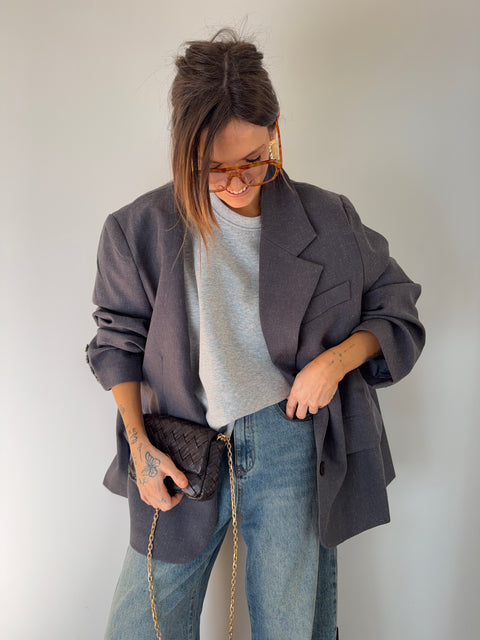 Blazer oversize - bleu gris