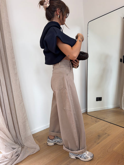 Jeans ballon beige - June