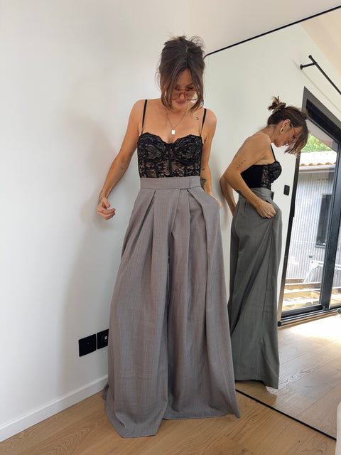 Pantalon à scratch - gris