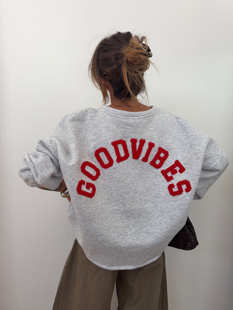 Pull GOOD VIBES - rouge