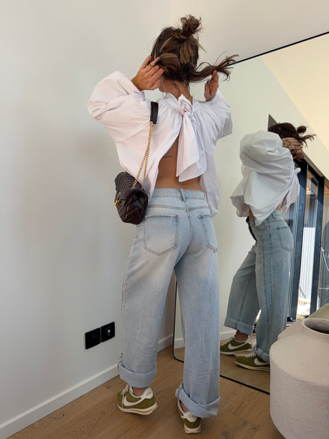 Blouse dos nu - blanc