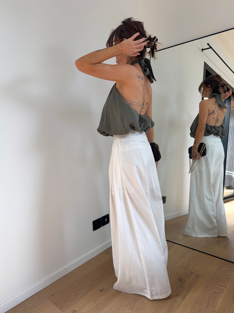 Pantalon droit - blanc