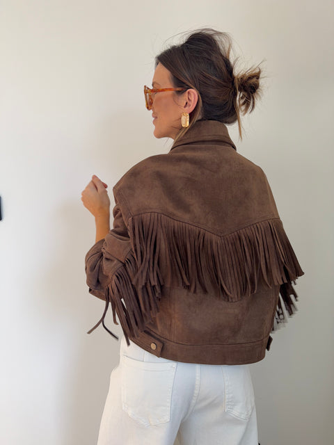 Veste à franges - marron