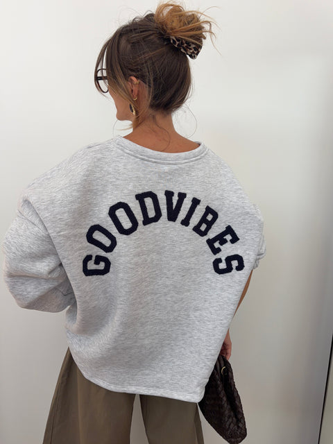 Pull GOOD VIBES - bleu marine