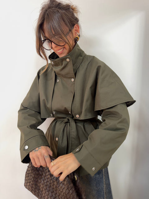Veste à ceinture - Kaki