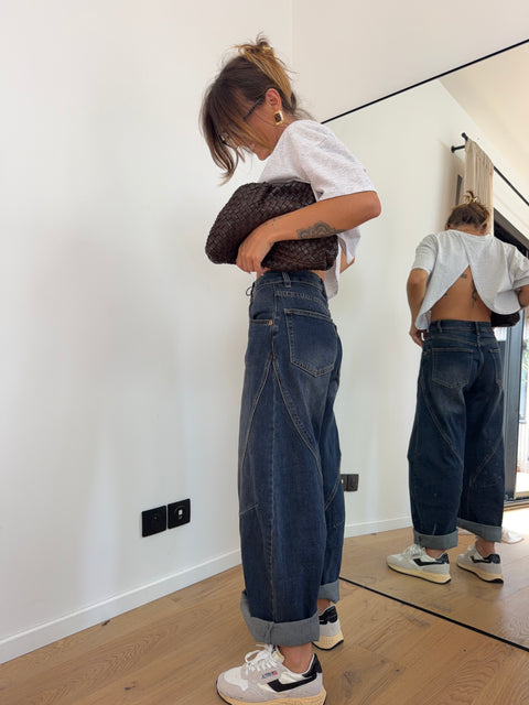 Jeans ballon - bleu brut