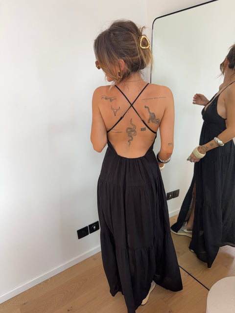 Robe dos nu - noire