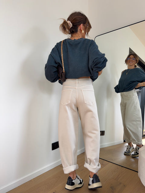 Jeans ballon beige