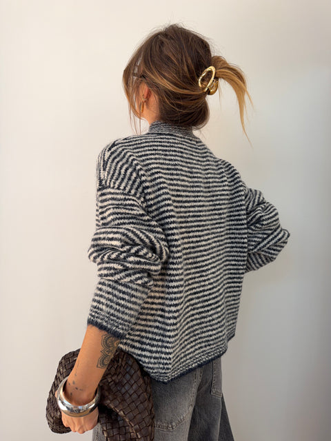 Gilet rayé - marine & blanc