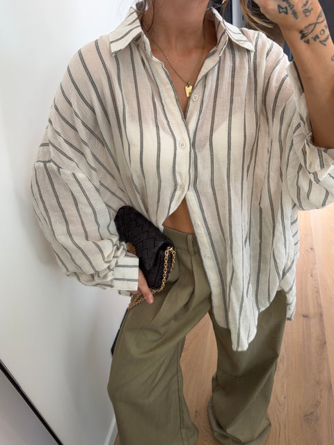 Chemise ultra oversize rayée