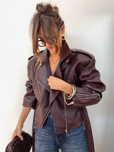Veste simili à epaulettes - bordeaux