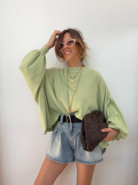 Pull manches chauve souris - vert