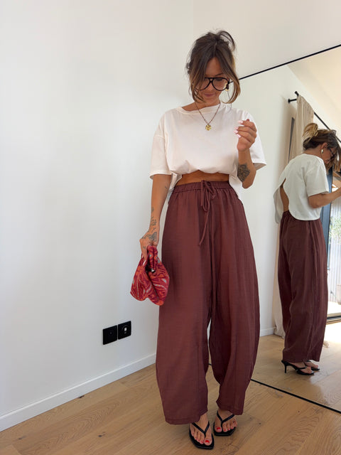 Pantalon ballon - terracotta