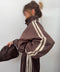 Veste imperméable à bandes - chocolat
