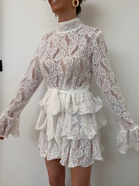 Robe dentelle - blanche