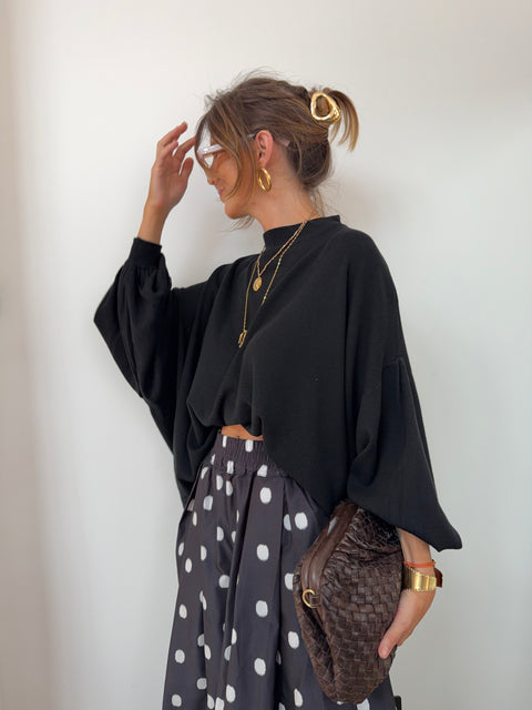 Pull manches chauve souris - noir
