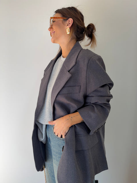 Blazer oversize - bleu gris