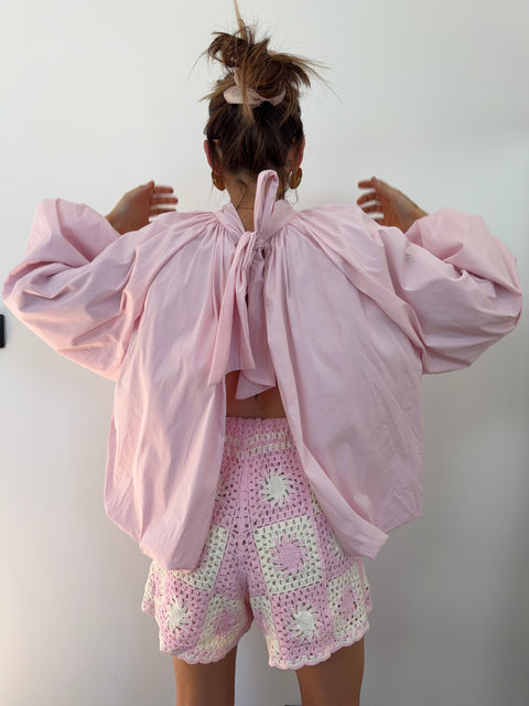 Short en crochet - rose