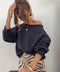 Sweat asymétrique - bleu marine