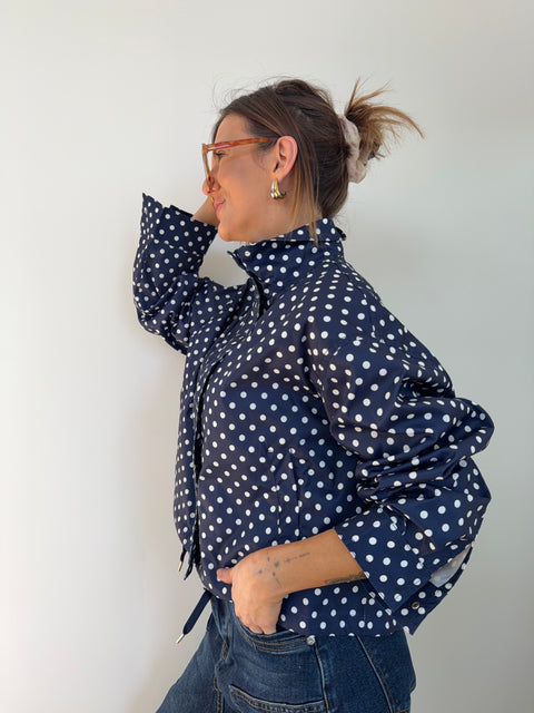 Veste à pois - marine et blanche