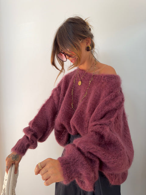 Pull 80% Mohair - vino
