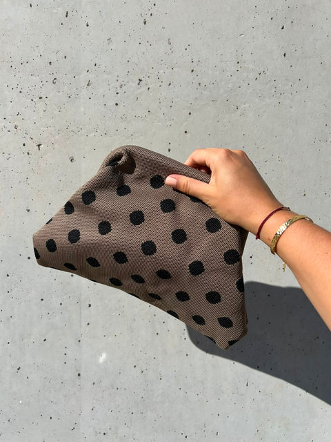 Pochette - à pois taupe