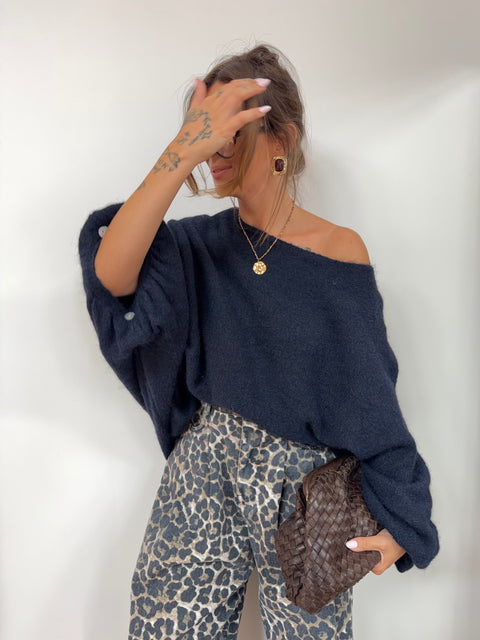 Pull oversize - bleu marine