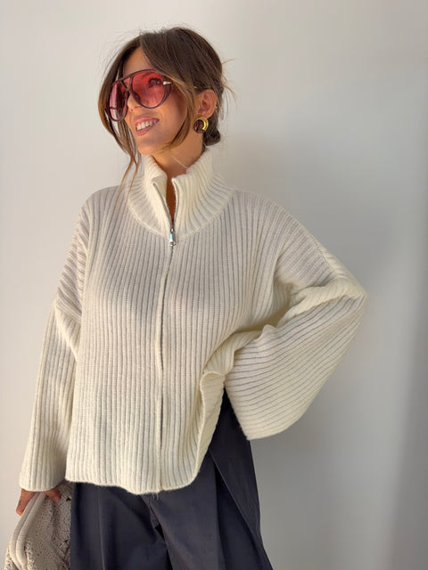 Veste cotelée - blanche