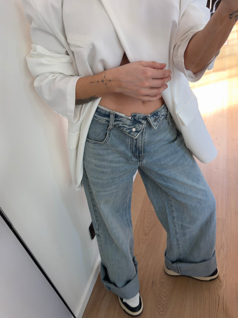 Jeans à revers - bleu vintage