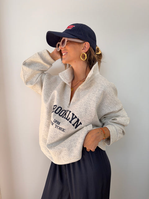 Sweat Brooklyn - gris chiné