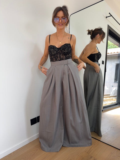 Pantalon à scratch - gris