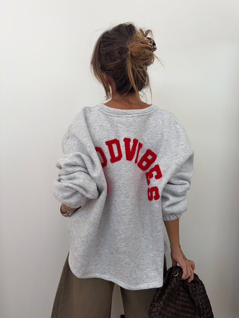 Pull GOOD VIBES - rouge