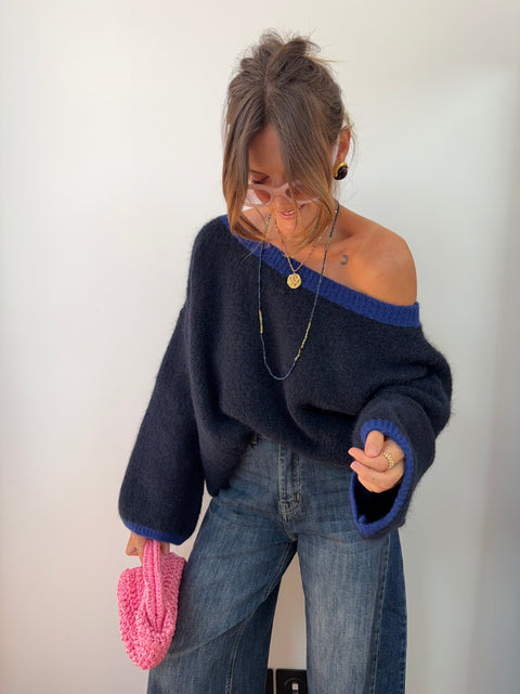 Pull Bali - bleu et bleu électrique