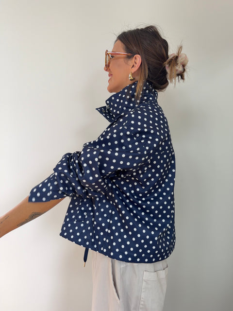Veste à pois - marine et blanche
