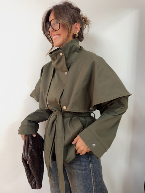 Veste à ceinture - Kaki