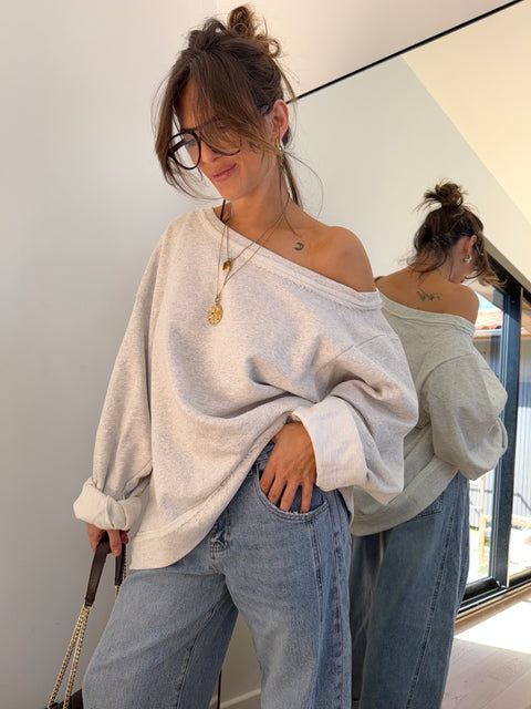 Sweat oversize - gris clair