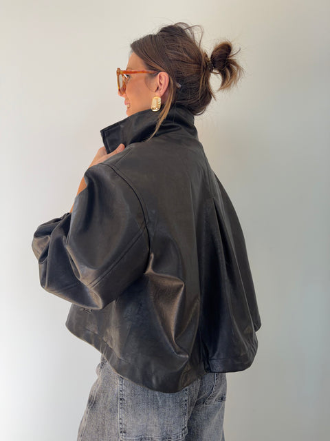 Veste similicuir - noire