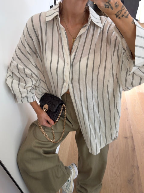 Chemise ultra oversize rayée
