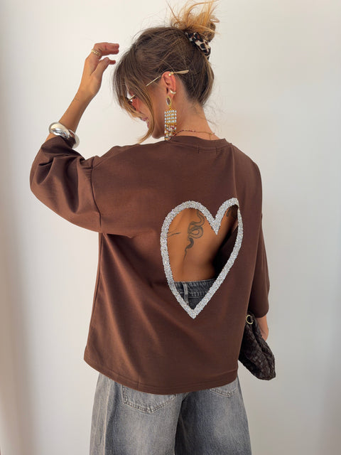 T-shirt coeur - chocolat