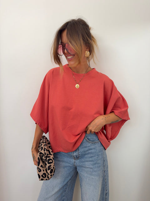 T-shirt épais parfait - corail