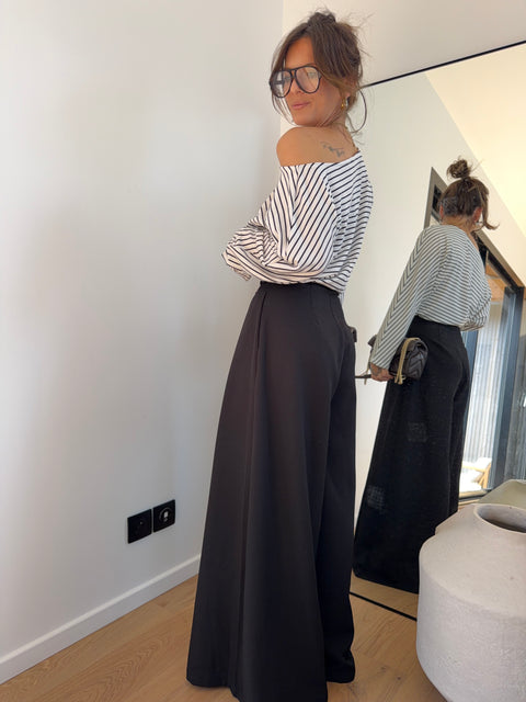 Pantalon portefeuille à scratch - noir