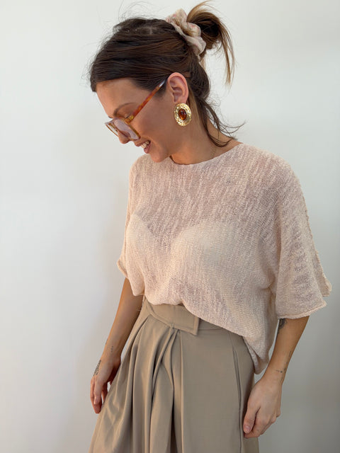 Top en maille - beige