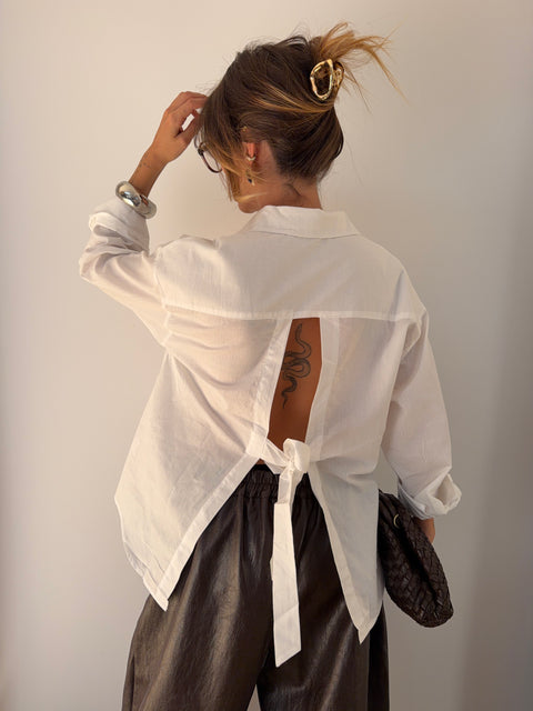 Chemise à noeud - blanche