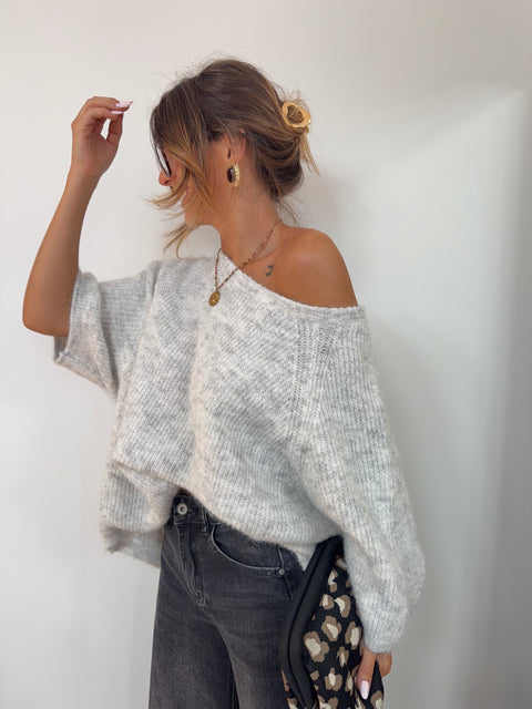 Pull manches 3/4 - gris