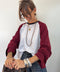 Tee-shirt manches longues - marine & bordeaux