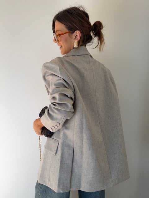 Blazer oversize - gris clair chiné