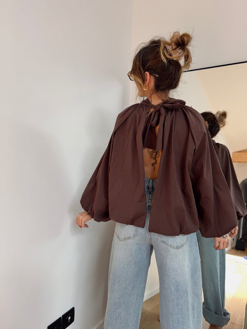 Blouse dos nu - chocolat